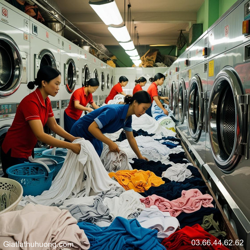 Hình ảnh khách hàng sử dụng dịch vụ giặt là tại Giặt là Thu Hương tại Hà Nội